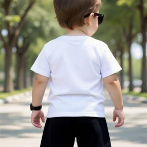 white black half sleeve kid set